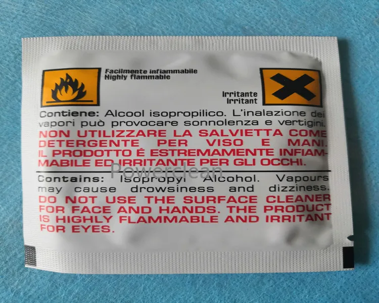 Optical Fiber Surface Cable Cleaning Disinfecting Wet Wipes Sachet for Industrial Field
