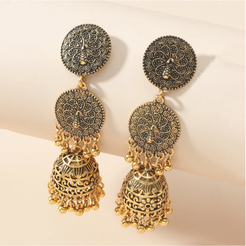 

Cross-border factory direct sales golden retro style earrings jewelry travel souvenir gift earrings wholesale