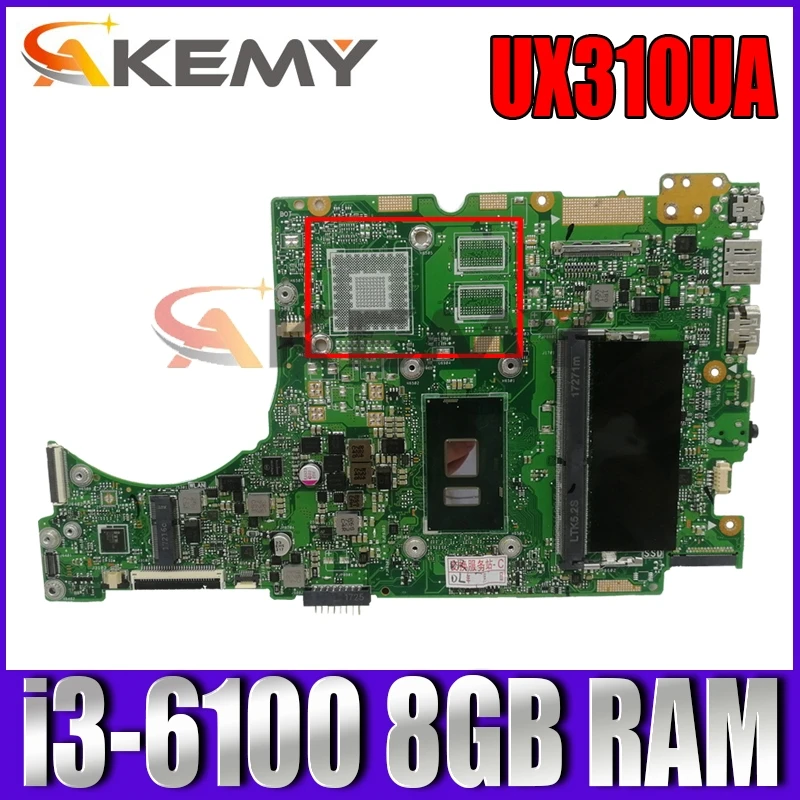 

UX310UA motherboard i3-6100CPU 8GB RAM Mainboard REV2.0 For ASUS UX310U UX310UV UX310UQ UX310UA Laptop motherboard 100% Tested