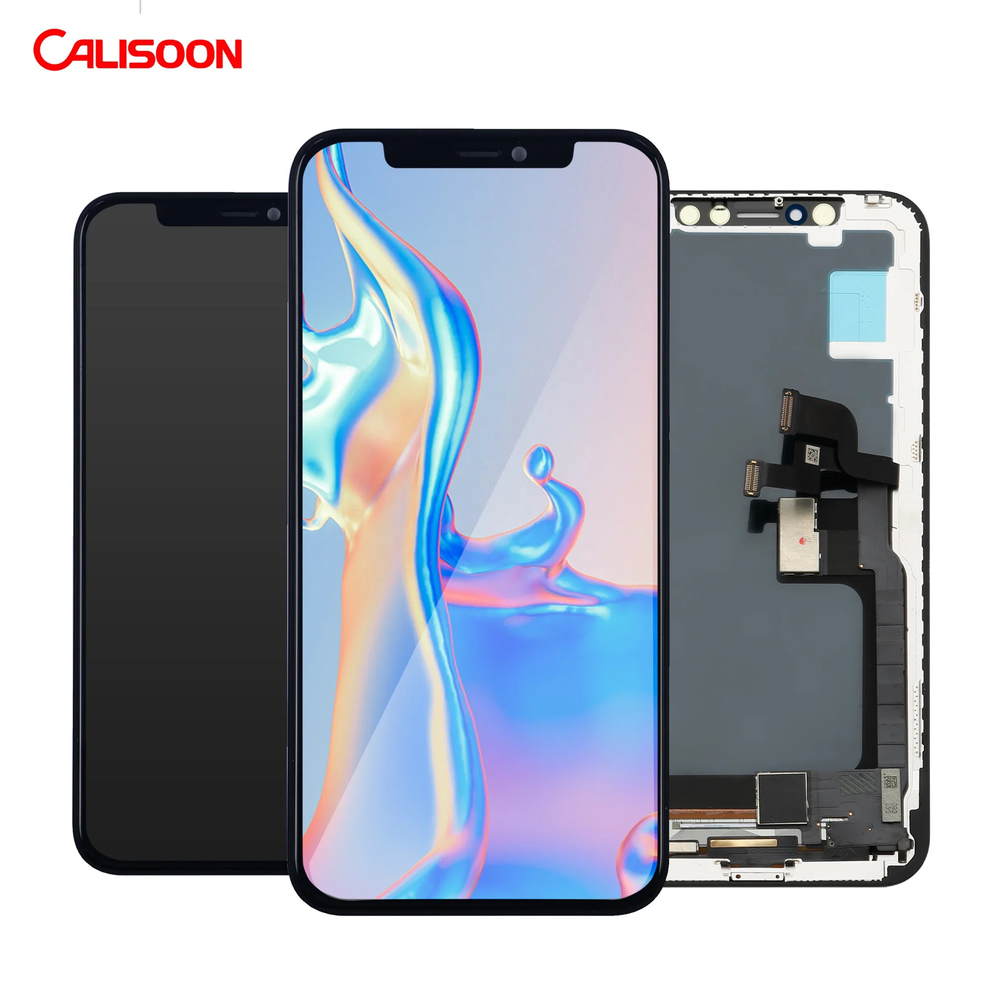 

2021 NEW Brand Calisoon Factory Direct Price Mobile Phone LCDs with Digitizer Assembly Display LCD For iphone X xr 8 7 6, Black