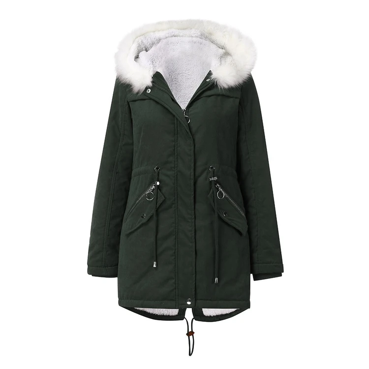 

Winter Coat Women Stylish Female Jacket Thick Warm Cotton Padded Jacket Outerwear Hooded Parkas Clothing, Red, khaki, green, black, pink,yellow, white, blue, gray, skin, coffee