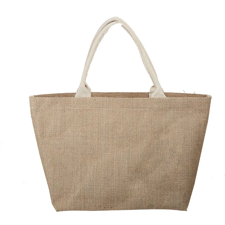 

2019 fashion top quality jute tote bag shopping bag, Customized color