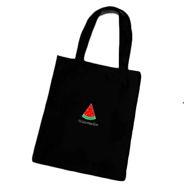 

New Style Fruit Series Printed Customizable Simple Student Schoolbag One-Shoulder Canvas Shopping Bag, 12 colors