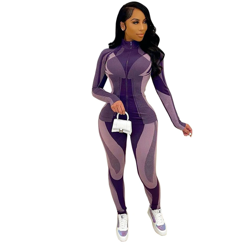 

MS541 Hot Selling 2021 Printed Casual Tight-fitting Sport Jogging Suit New Track Suits for Women Two Pieces Set, Picture