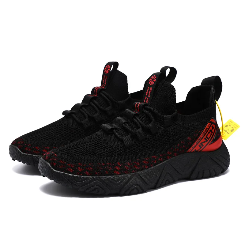 

2022 New trend Fashion Comfortable Footwear Breathable Knit Men Running Shoes, 3 colors