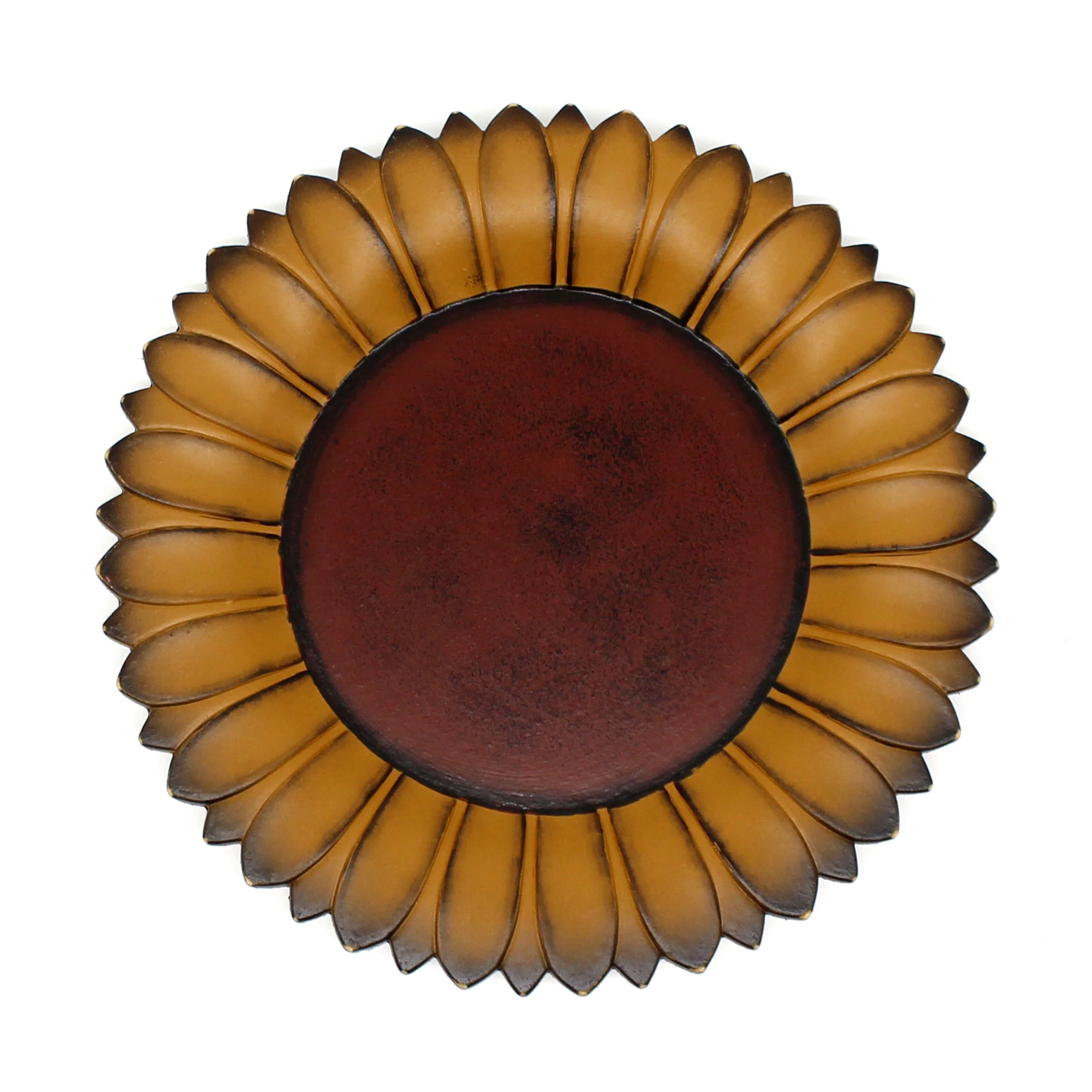 

Sunflower Plate with Rack Primitives Rustic Display Wooden Plate Home and Office Decor Art, 11 Inch