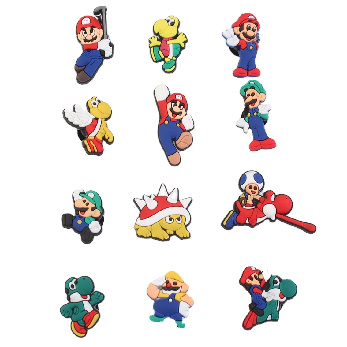 

Custom hot selling PVC croc shoe charms cartoon Super Mario women shoe decoration Other Shoe Parts & Accessories for kids, Customized color