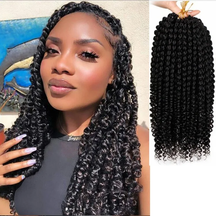 

Passion twist hair synthetic 18inch spring twist crochet braid hair butterfly locs 22strands/pack hair extension for black women
