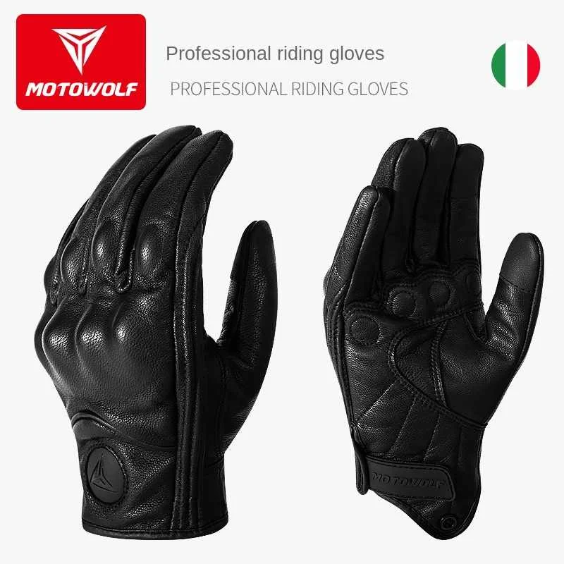 

Premium Durable Abrasive Touchscreen Breathable Sheep Leather Riding Driving Motorcycle Gloves