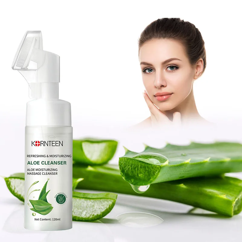 

Aloe Vera Brush Massage Cleanser Oil Control Face Foam Shrink Pore Anit Acne Treatment Deep Cleansing Mousse For Acne-Prone Skin