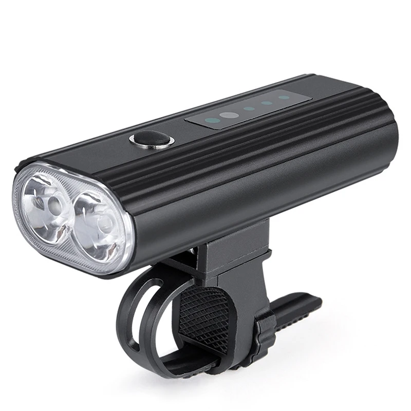 

Bicycle headlight USB charging strong light waterproof LED mountain bike road bike headlight night riding light sense car lamp, Black