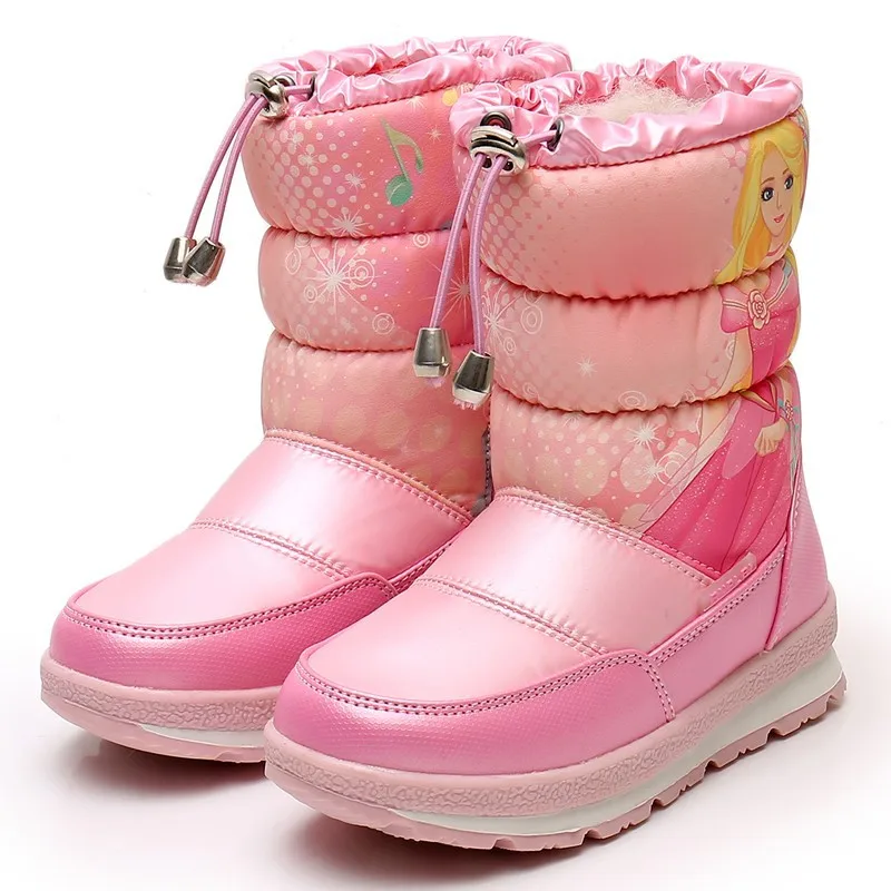 

Winter Kids Boots princess Girl boots Snow Parent-Kids shoes warm plush bottom Child Shoe waterproof Snow For Boot cotton Enfant, Pink purple white