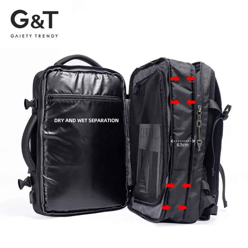

G&T Drop shipping custom men business usb charge anti theft extended layer travel backpack laptop backpack for men
