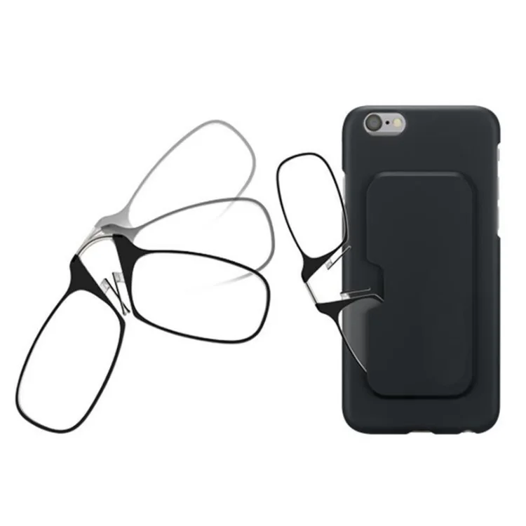 

Hot sales portable Clip NOSE phone reading glasses TR90 Reading glasses with case 3M stickers