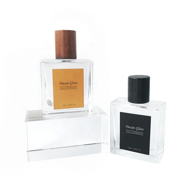 

Wholesale Empty Fancy Mini Perfume Bottle 50ml Square Black Perfume Bottle with Box Packaging