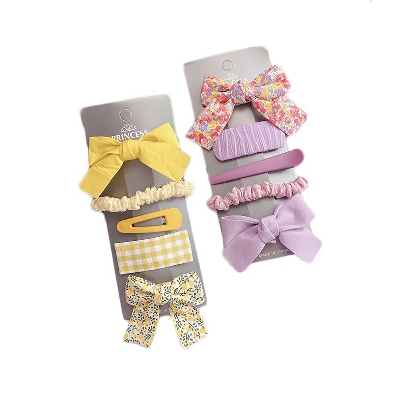 

MIO Fashion Accessories 5PCS /set Hair Clips for Girls Cute Flower Knot bow Hairpins For Kids Children Sweet Headwear Barrettes