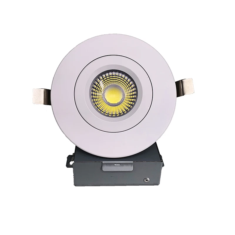 4 Inch 11W ETL Gimbal LED Downlight 1000 Lumens Dimmable 120V Recessed Ceiling Round White Trim Adjustable Panel Pot Light