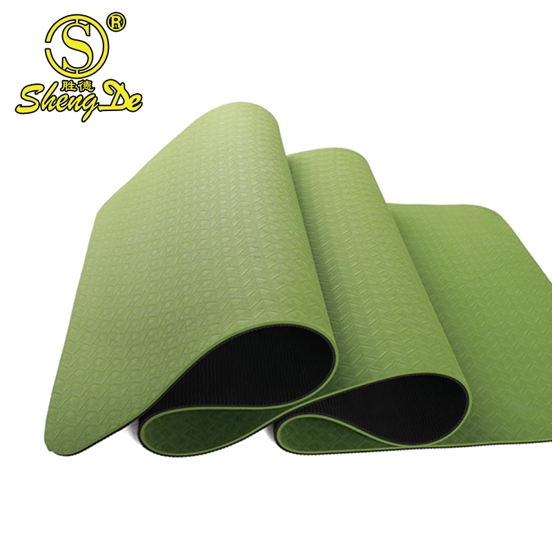 

Twin Colour Gym Fitness TPE Foam Yoga Mat For Travel, Customized pink, purple, green and gray