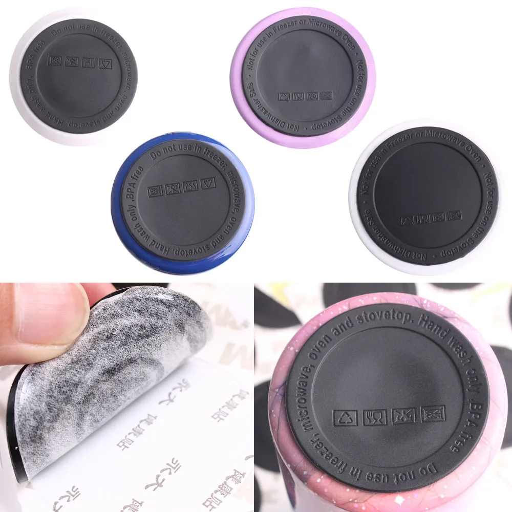 

Simple Round Self Adhesive Rubber mat Coaster Pad Pastable Cup Bottom Non-Slip Stickers For Straight Skinny travel Tumblers, Black