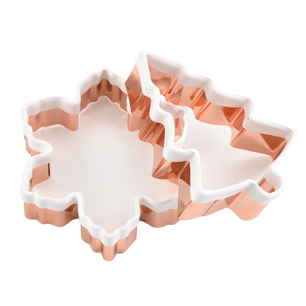 
5Piece Christmas Cookie Cutter Set with Copper Finished with Silicone Dipped 