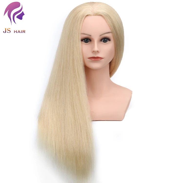 

Female human hair training head with shoulders cosmetology salon mannequin head with shoulder