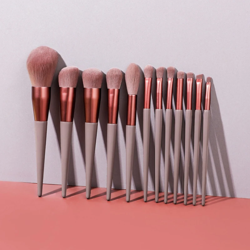 

13pcs Custom Wholesale High Quality Synthetic Fibre Powder Foundation Eyebrow Makeup Brush Set