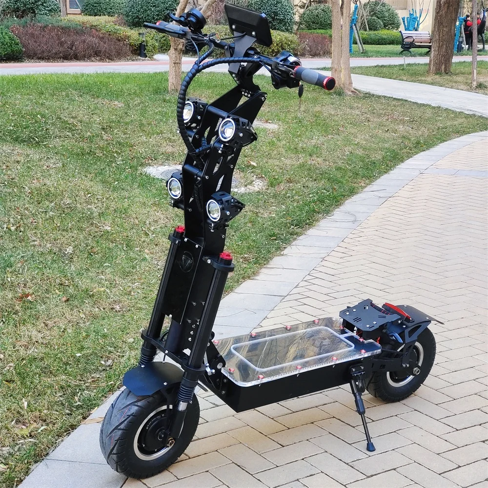 

EU hot sell dual motor powerful 8000W speedway electric e scooter foldable with seat, Black+red