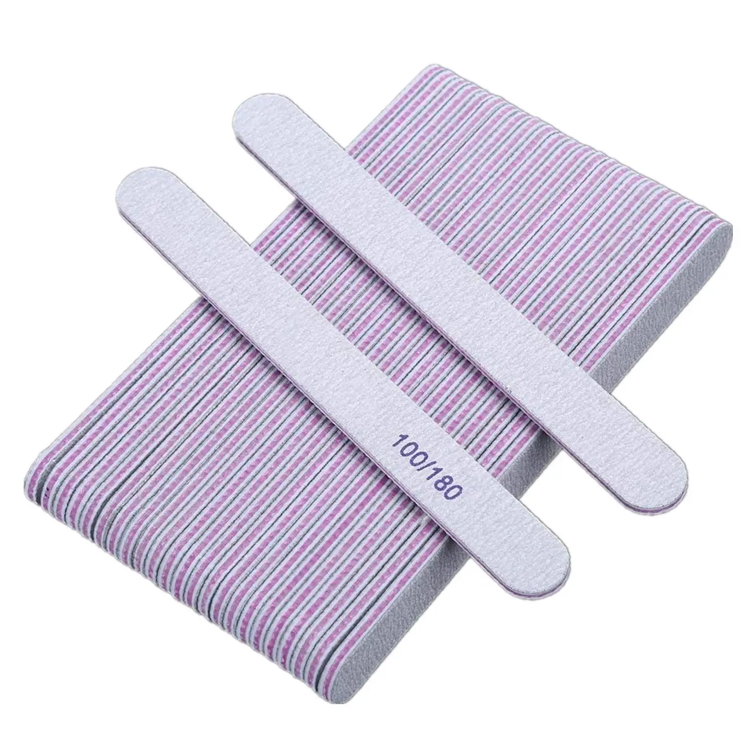 

Private Label Nail Files Double Sided Emery Board (100/180 Grit) - Nail Buffering Files for Home and Salon Use, As the picture