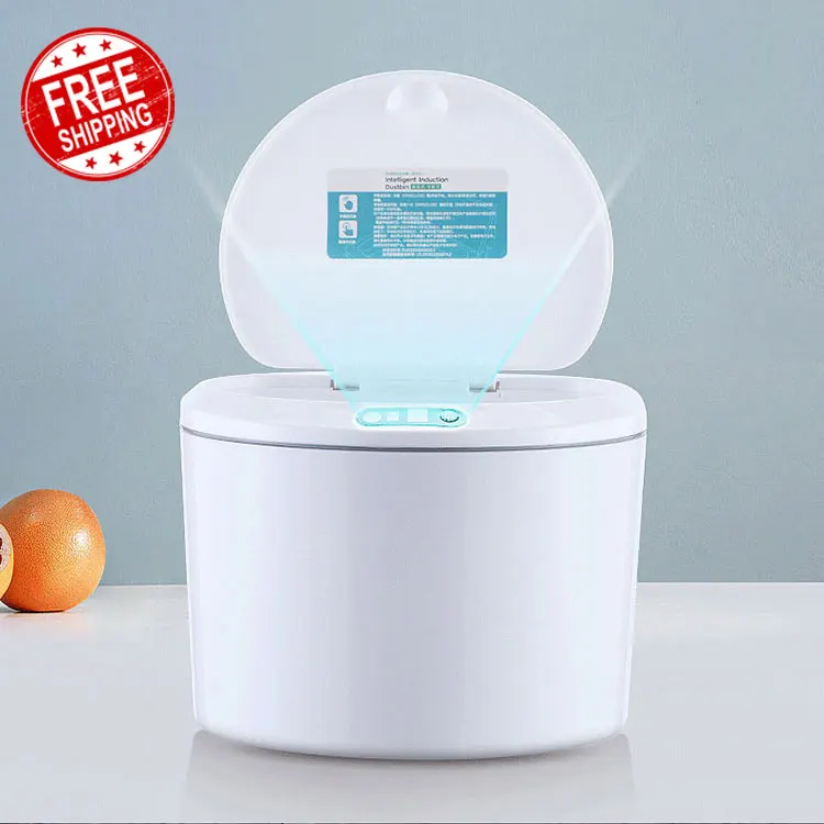 

FREE SHIPPING Small desktop smart mini trash can, vehicle-mounted sensor cute car trash can garbage
