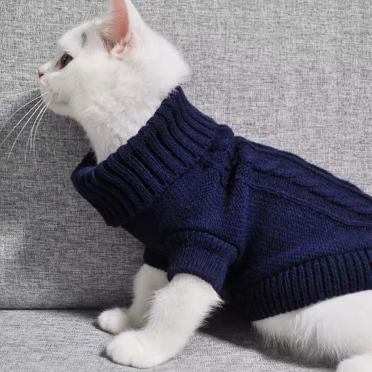 

Warm Cable Knit Pet Clothes Cat Sweater, At your request
