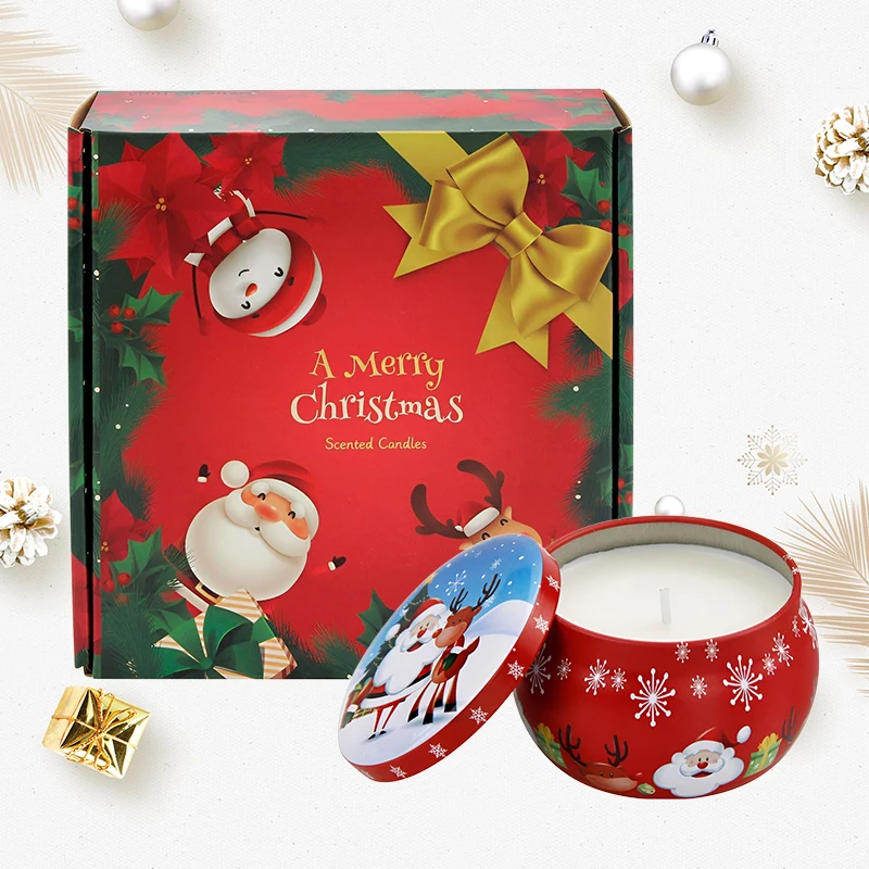 Private Label Customization Christmas Day Aromatherapy Scented Candle Gift Set Luxury For Decoration