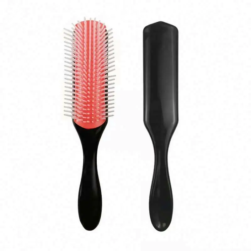 

Classic Sparkly Cepillo Plastic Detangl Oem Odm 9 Rows Styling Curler Rubber Tiktok Square Denman D5 Hairbrush Hair Brush