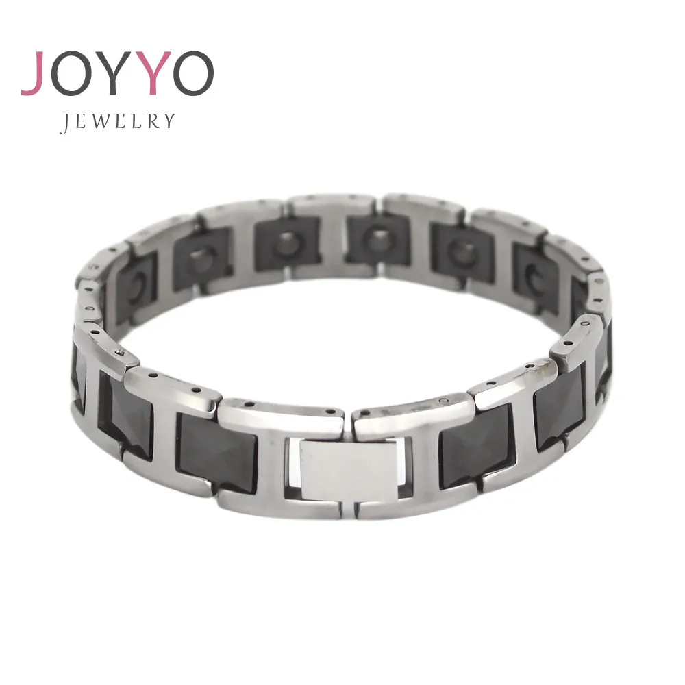 

New style Magnetic Tungsten Bracelets Custom Size Logo Black Sliver Fashion Jewelry Bracelets For Men