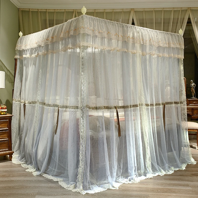 Nordic High Grade Luxury Romantic Lace Double Bed Encrypted Thick Double Landing Bedroom Mosquito Net