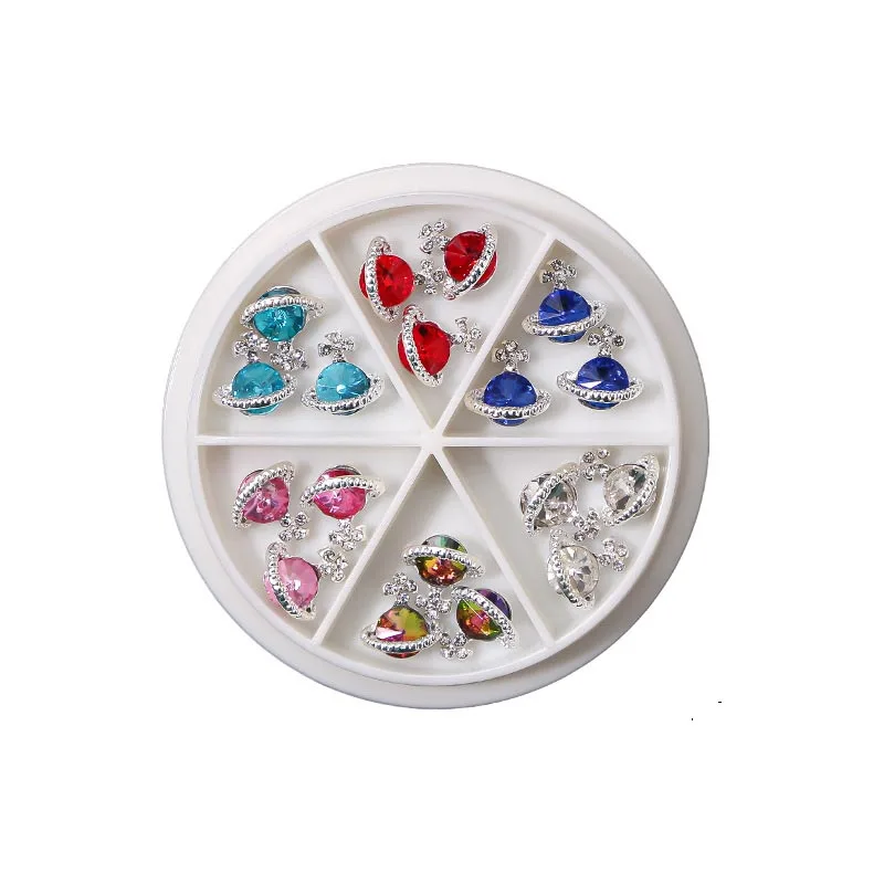 

18Pcs Nail Art Planet with Saturn Shape Nail Rhinestones Accessories for Women Girls Nail Decoration Jewelry Making Crafts, Colorful