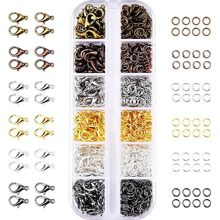 

Open Jump Ring and Lobster Clasps Jewelry Repair Tools Jewelry Making Supplies Kit Jewelry Making Accessories Starter Tools, As photo