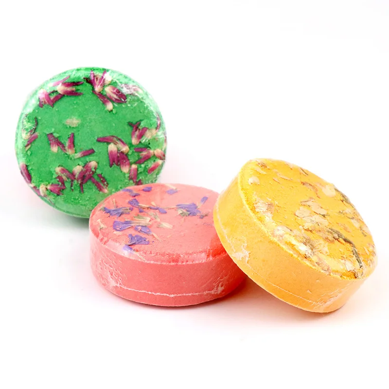

Custom Your Logo With Dried Flower Relaxing Smoothing Strong Sweet Aroma Shower Steamer, Colorful