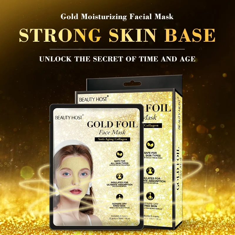 

24K Gold Foil Face Mask OEM Private Label Wholesale Factory Price, Colrful