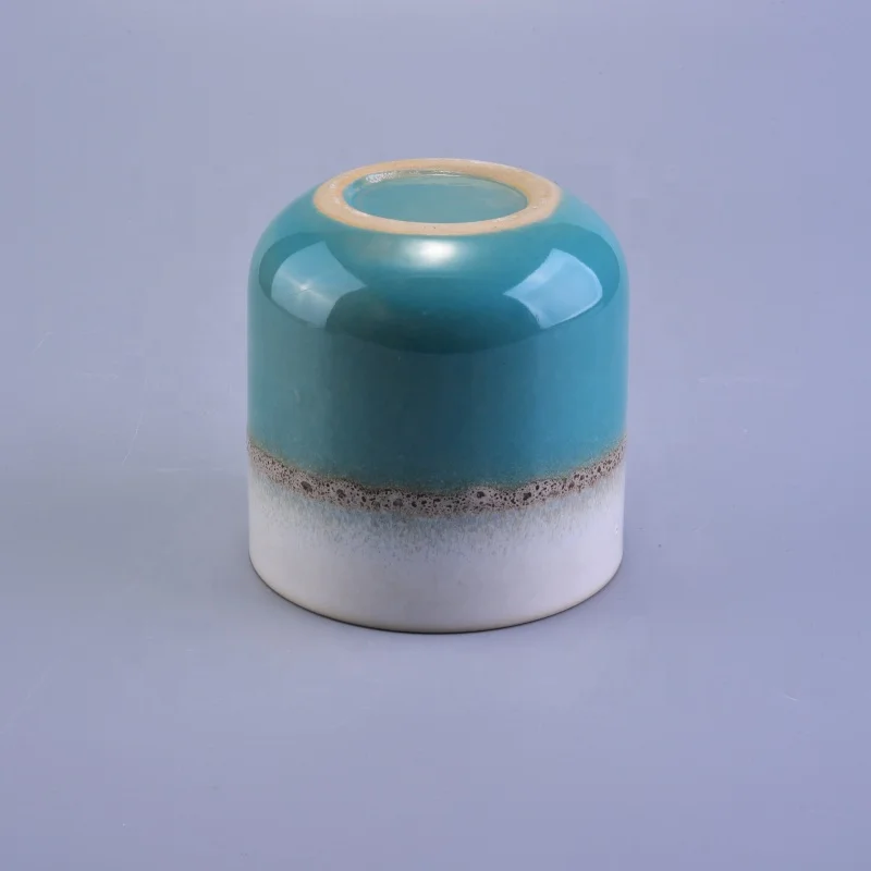 Round decorative ceramic candle holder for home decor