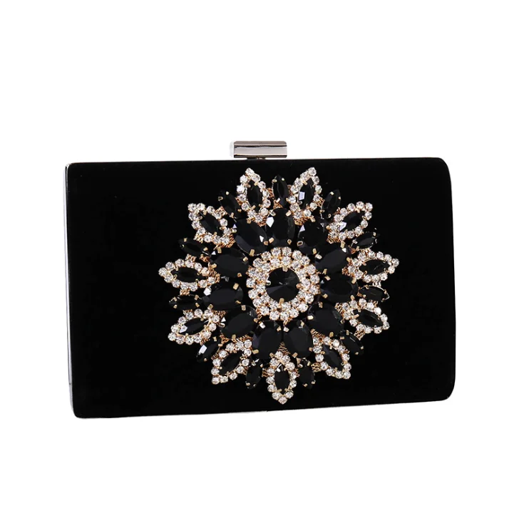 

High Quality Floral Diamond Evening Clutch Bag High Fashion Ladies Clutch Dinner Bag Wedding And Party Dinner Clip Bag Y14068