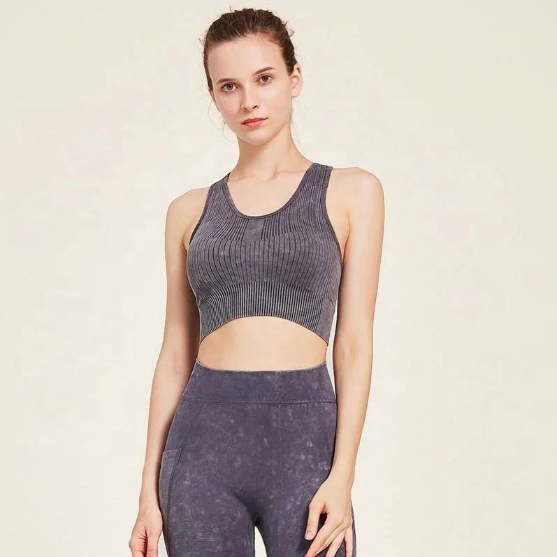 

Custom Women Splicing Yoga Bras Top Fitness Houndstooth Pattern Sports Bra, Customized colors