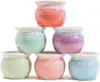 Concise Style Container Bonsai Planters Ceramic Flowing Glaze Base Serial Set Six Color Succulent Planter Pot
