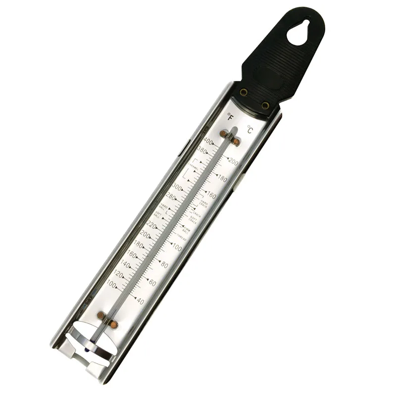 

Candy /Jelly/Deep Fry Sugar Thermometer Stainless steel 18/8 case with Pot Clip, Black red