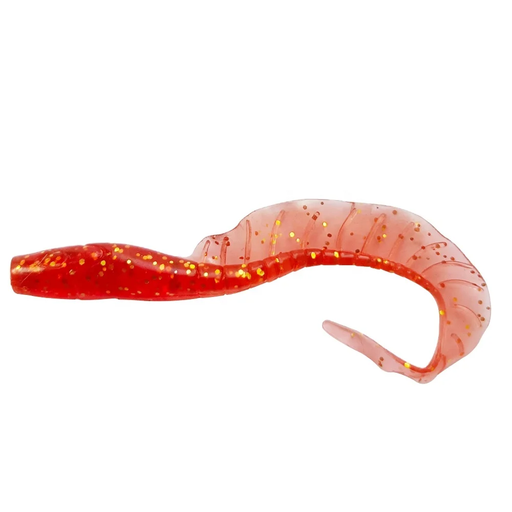 

Leading 9cm 4g Bulk Soft Plastic Curl Skirts Tail Maggots Worm Bass Fishing Bait Lure Swimming Trolling Saltwater Fish Lures, 5 colors float lure worm