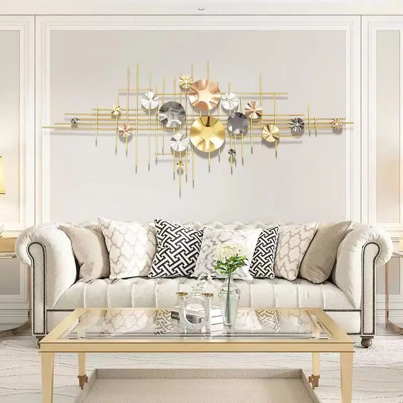 150x62cm Dropshipping Products 2024 3d Metal Handicraft Decoration Living Room Wall Creative Iron Light Luxury Wall Art Hanging