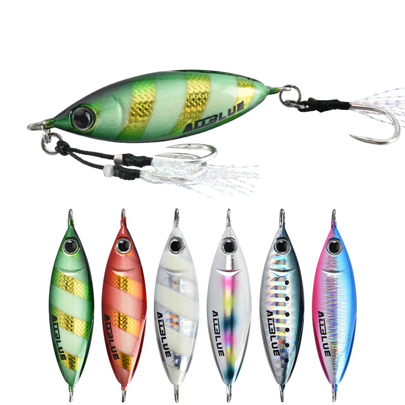 

ALLBLUE 40g 60g S-BENT saltwater lead metal slow pitch jig fishing jig, 6 colors