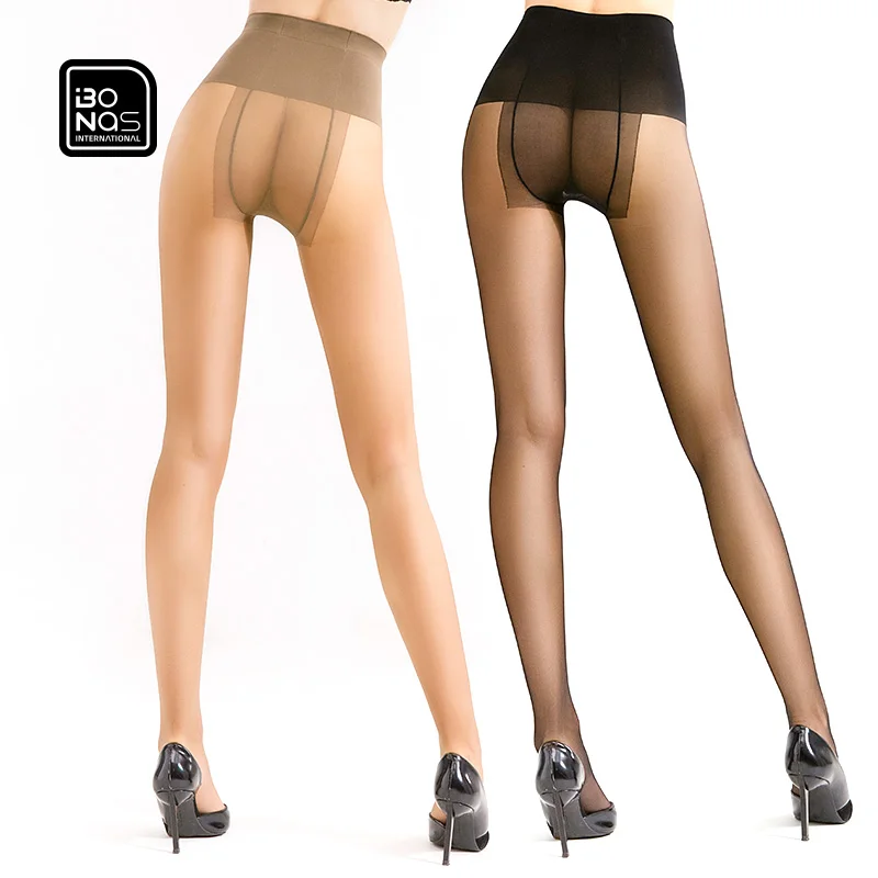 

Bonas 20D Sexy T Crotch Ultra Sheer Pantyhose High Waist Control Top Ultra-thin Solid Elastic Invisible Tights Silk Stocking, Custom color