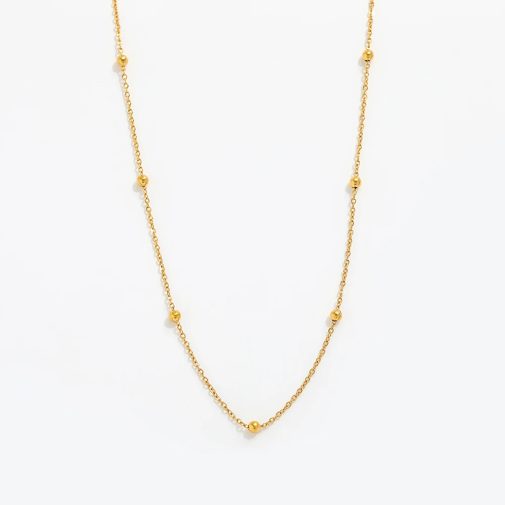 Joolim Jewelry 18K PVD Gold Plated Bead Chain Necklace Facialmask Chain Jewelry
