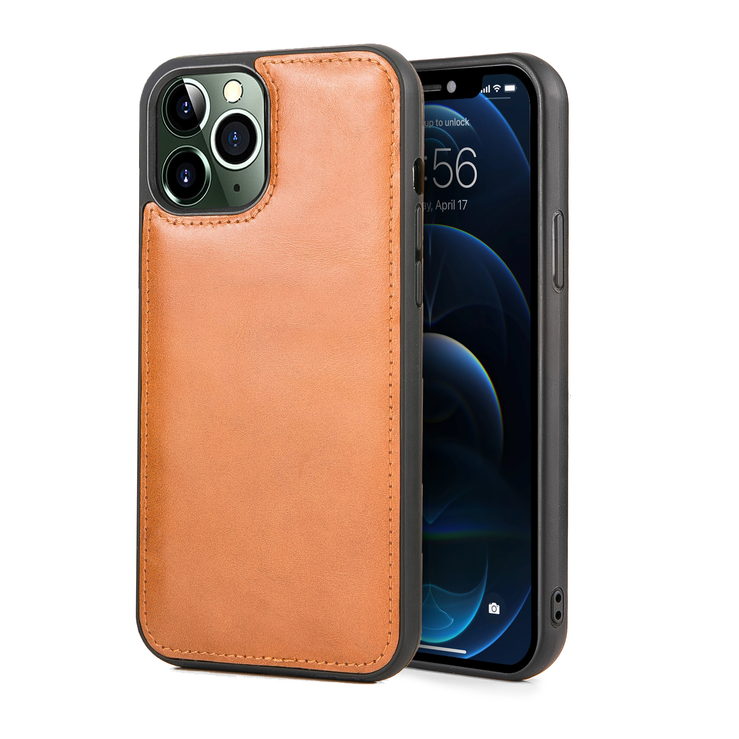 

Factory OEM custom official genuine leather phone case for iphone 12 pro max without magsafe wireless charging