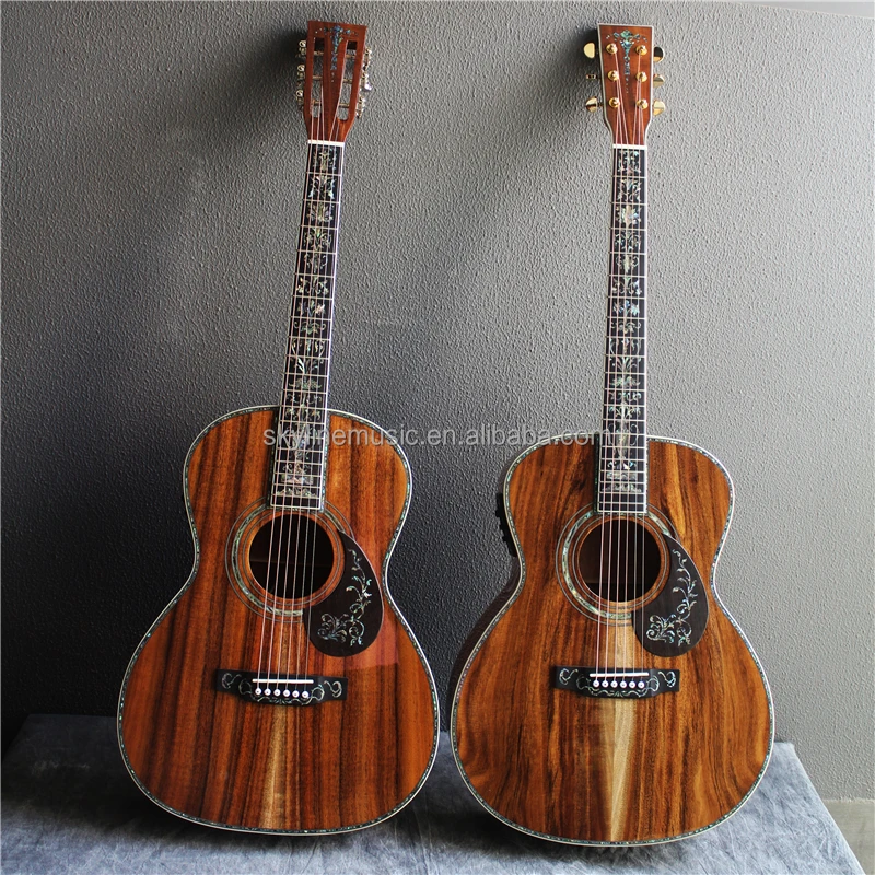 

OOO ,OM style Deluxe solid koa wood acoustic guitar, handmade solid wood guitar,